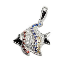 Fashion Colorful Fish Shape CZ Pendant Jewelry Findings Charms